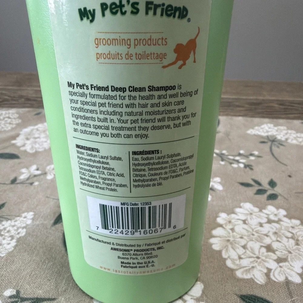 My Pet's Friend Deodorizes Cleans Deep Down Dirt and Restores Shine Shampoo 16oz